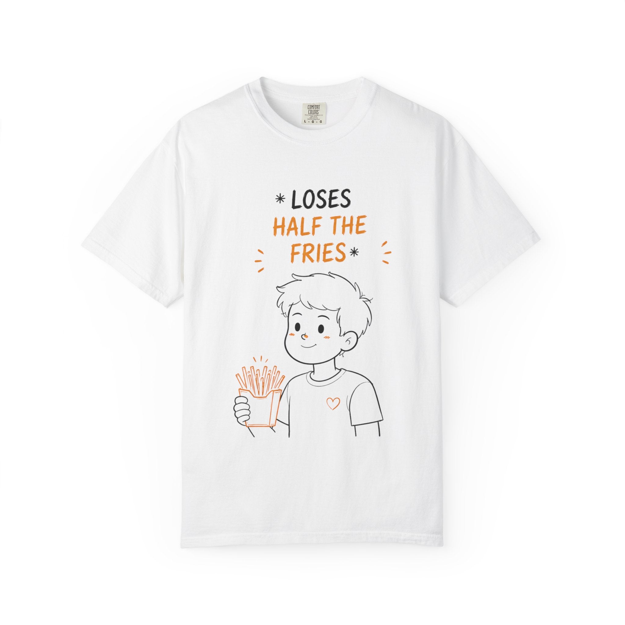 Loses Half the Fries T-Shirt — Cute Cartoon Boy Graphic Tee
