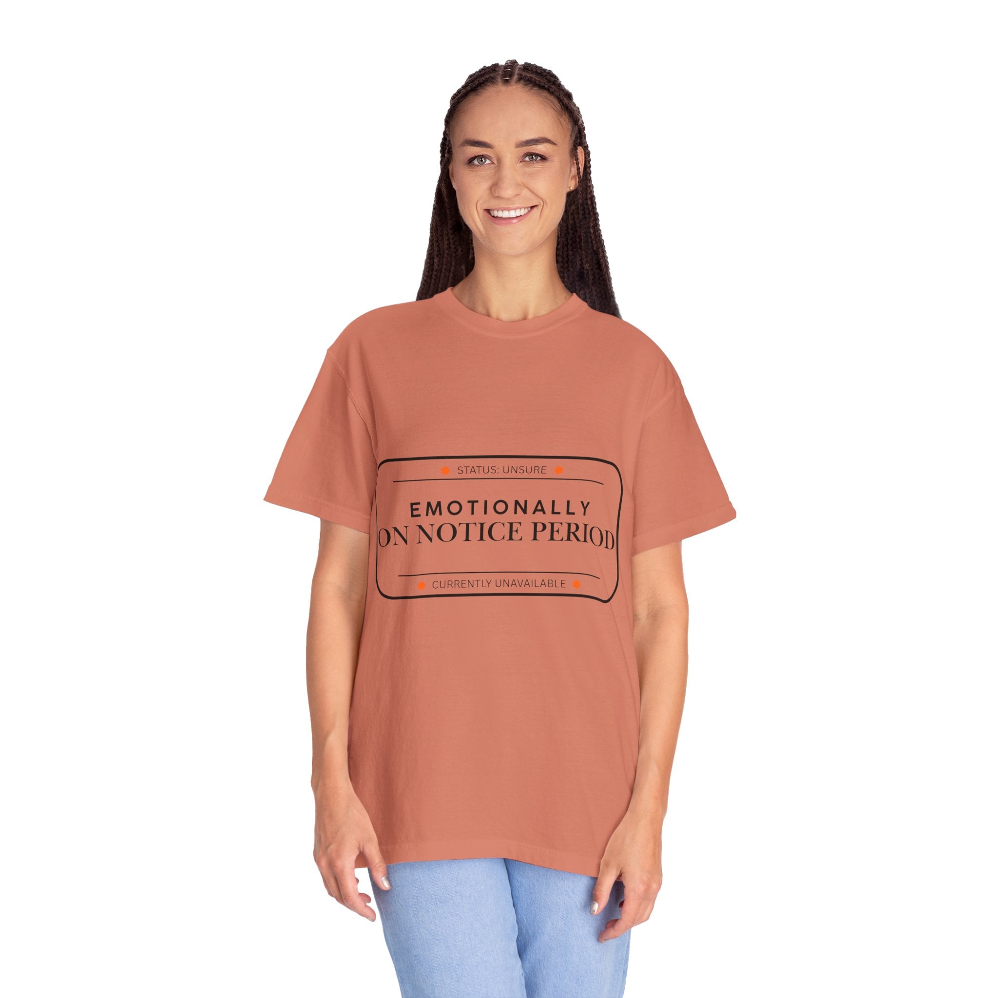 Emotionally On Notice Period T-Shirt — Garment-Dyed Office Humor Tee