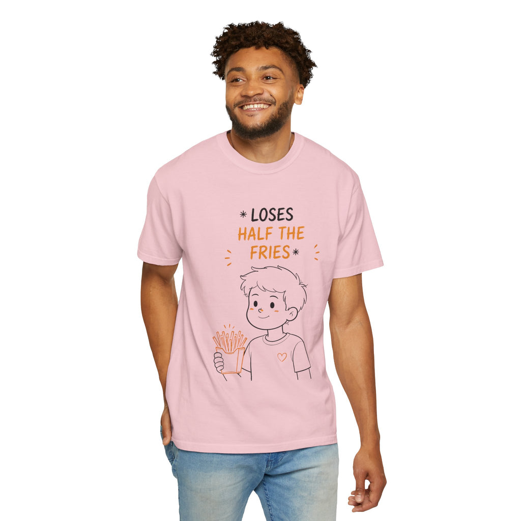 Loses Half the Fries T-Shirt — Cute Cartoon Boy Graphic Tee