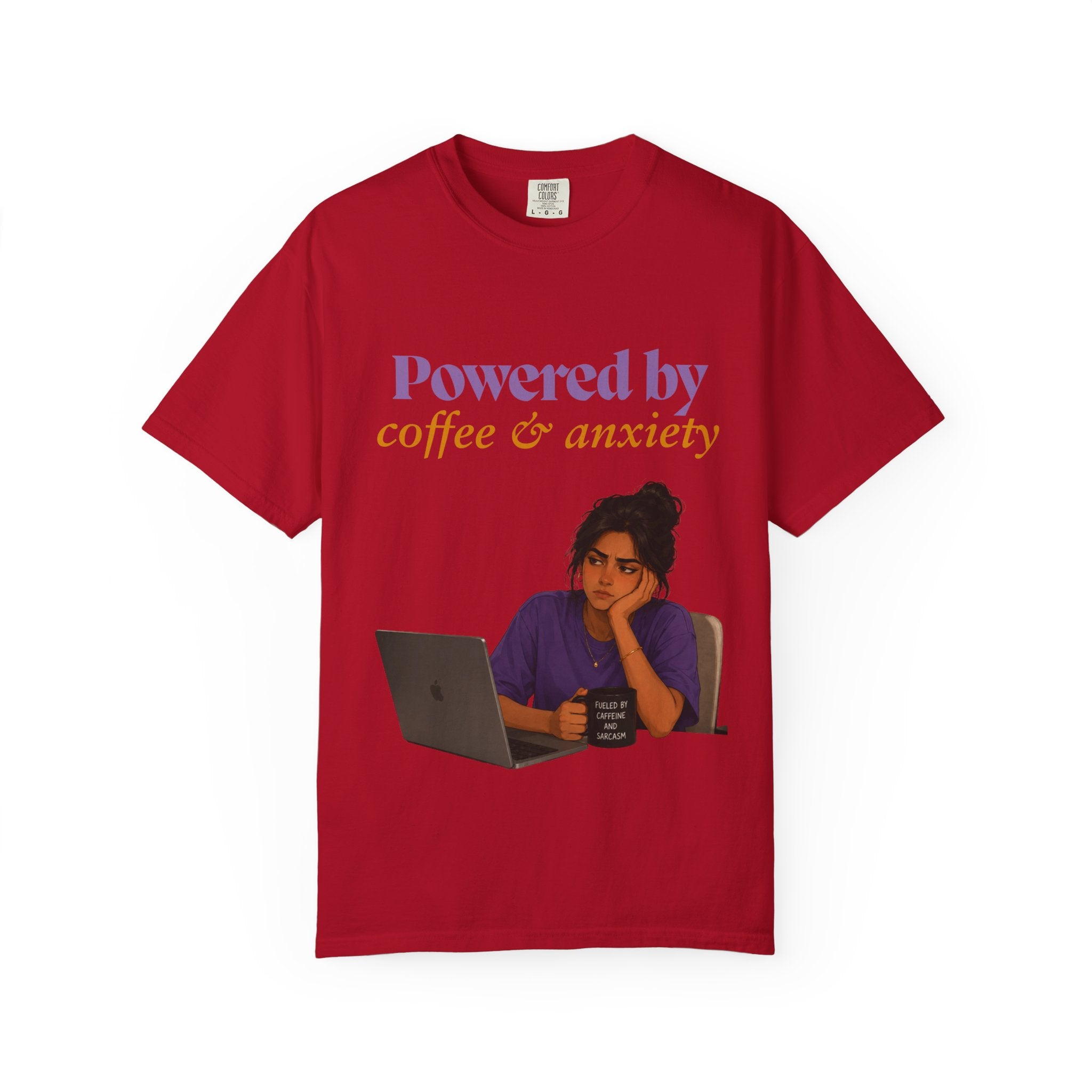 Powered by Coffee & Anxiety T-Shirt — Classic Fit Graphic Tee