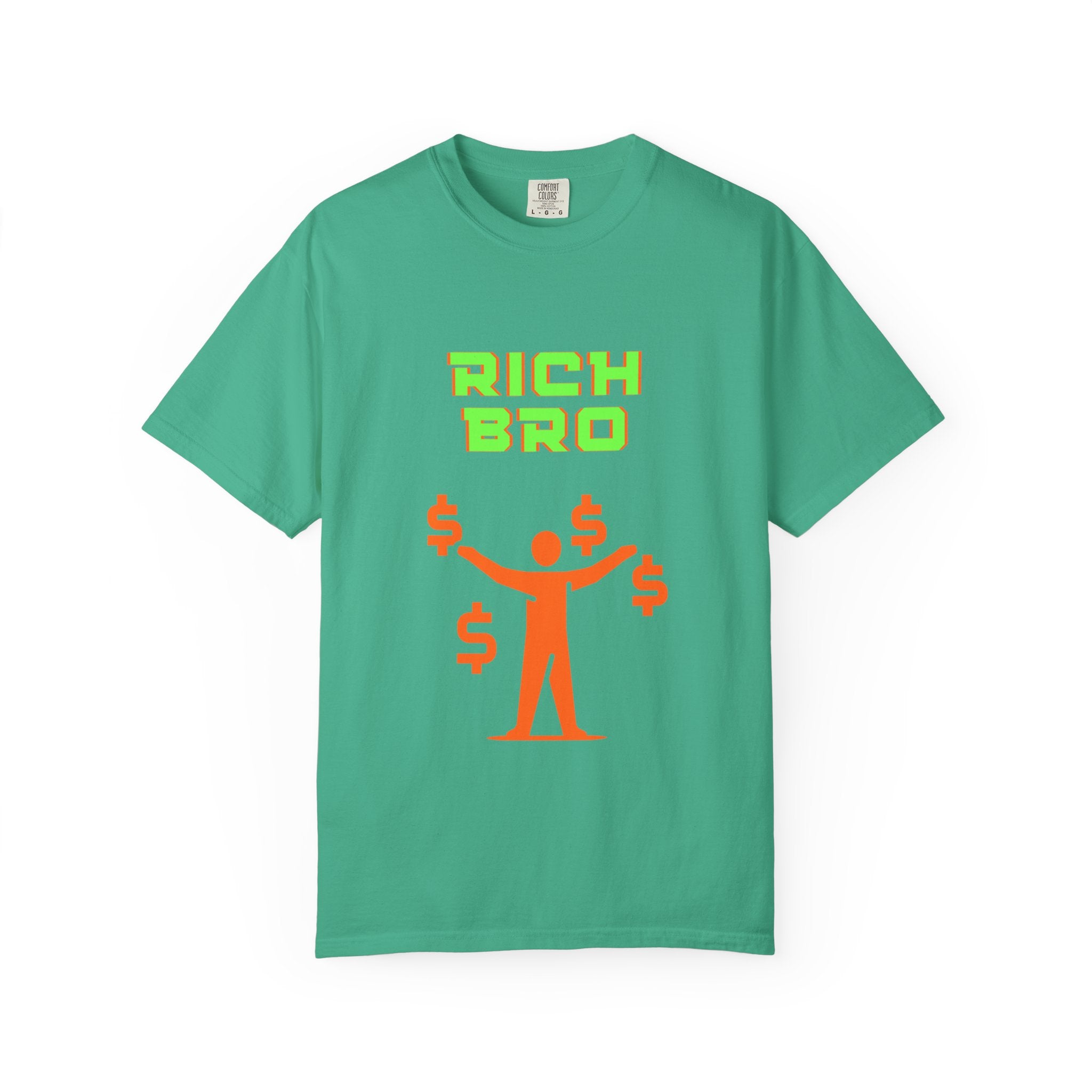 Rich Bro T-Shirt — Retro Neon Money Graphic Tee for Men & Women