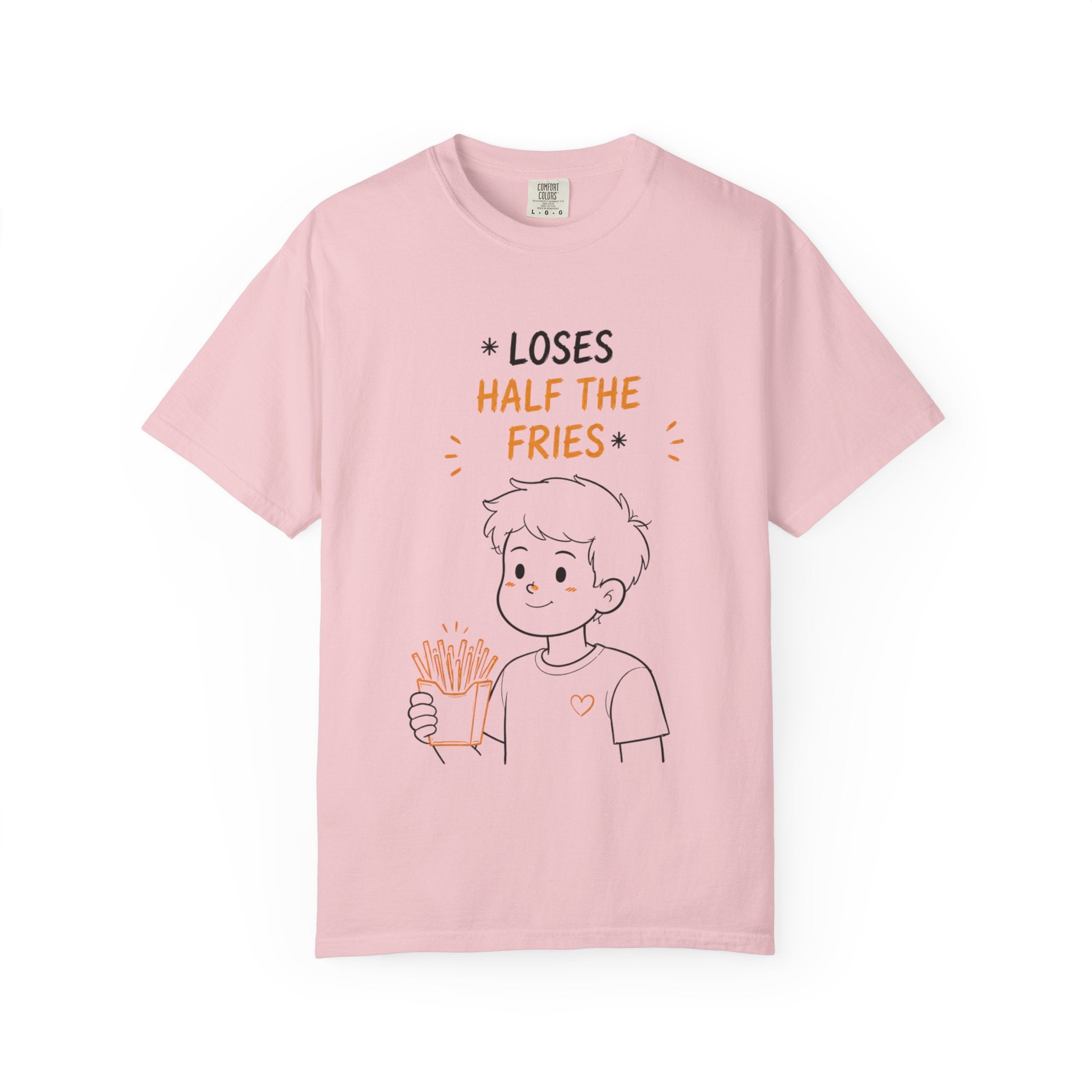 Loses Half the Fries T-Shirt — Cute Cartoon Boy Graphic Tee