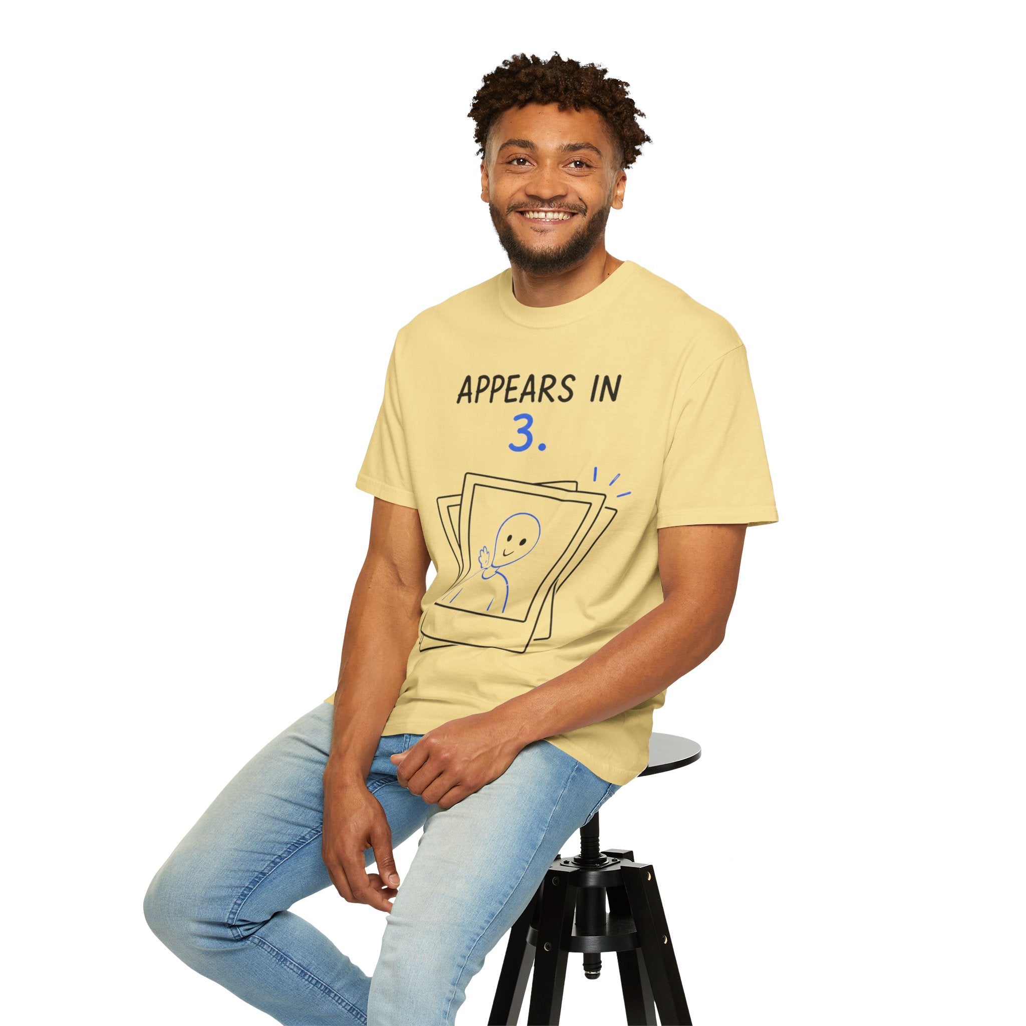 Appears In 3 T-Shirt — Funny Gamer/Streamer Photo Countdown Tee