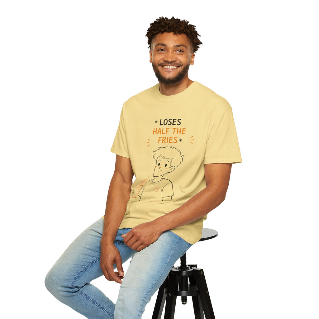 Loses Half the Fries T-Shirt — Cute Cartoon Boy Graphic Tee