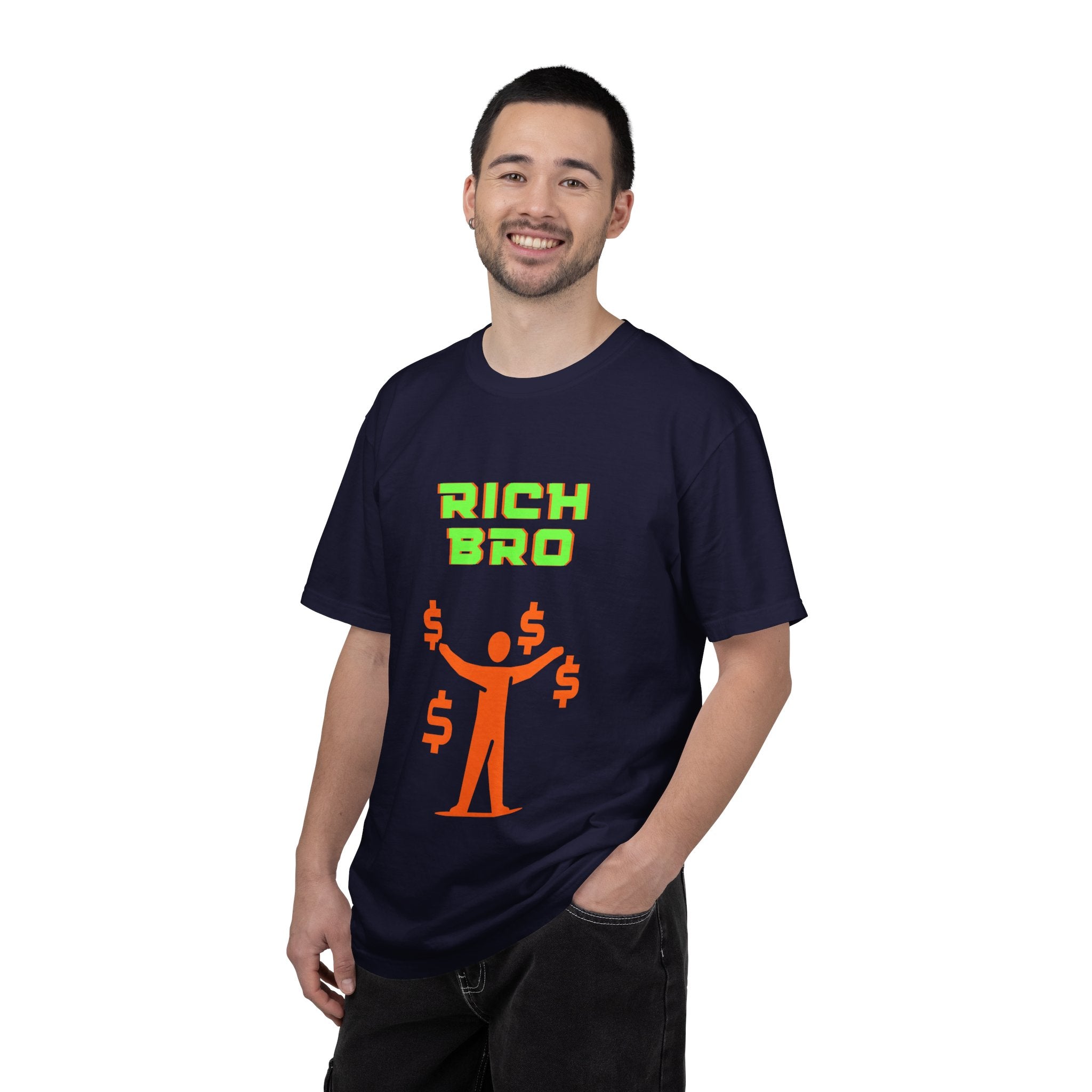 Rich Bro T-Shirt — Retro Neon Money Graphic Tee for Men & Women