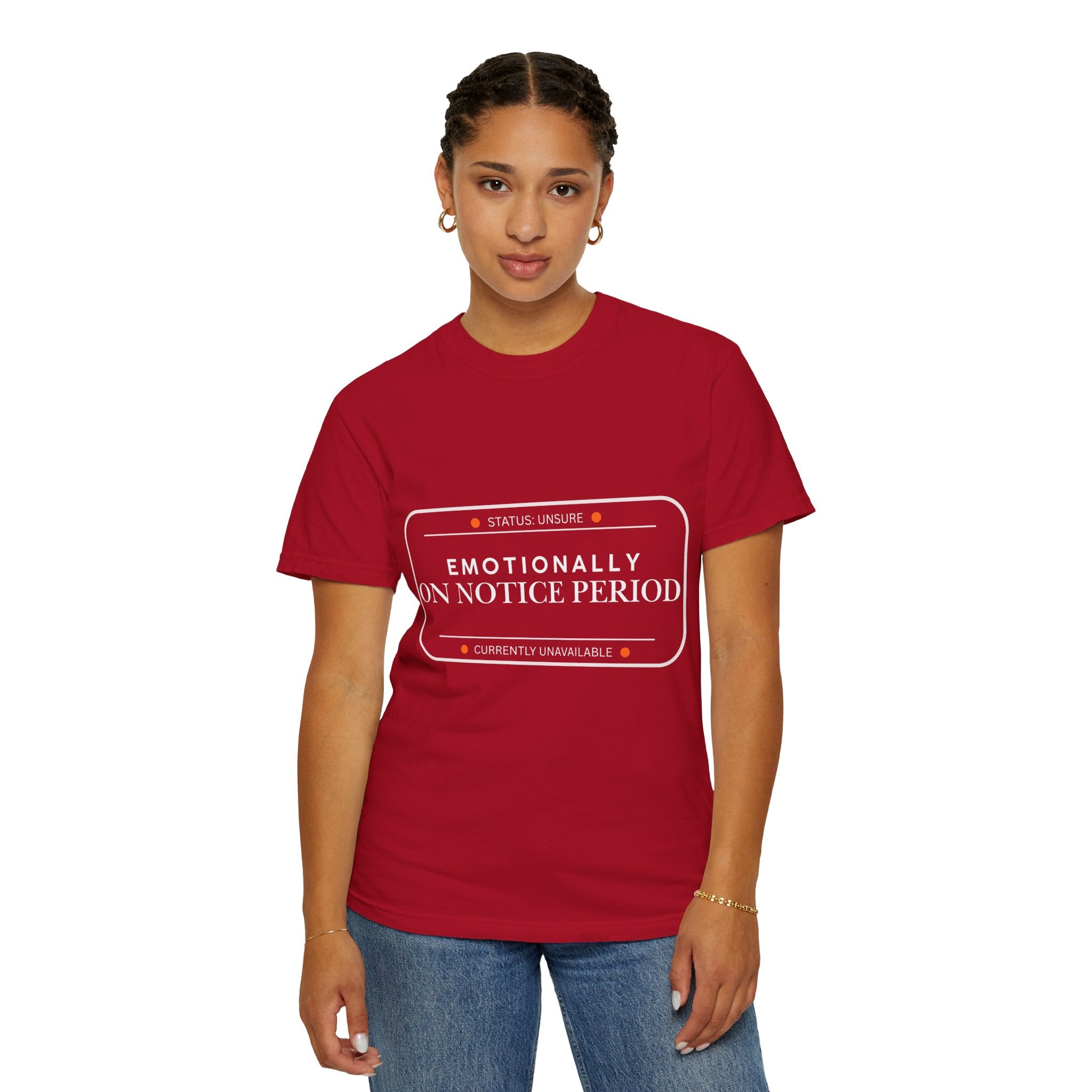 Emotionally On Notice Period T-Shirt — Relaxed Fit Statement Tee