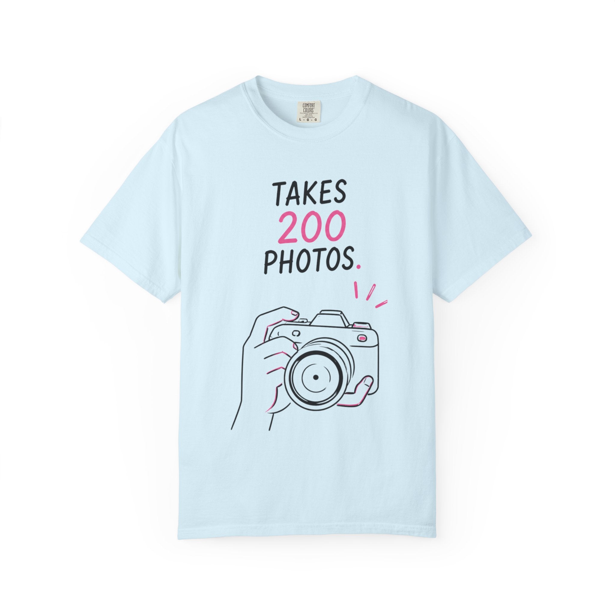 Takes 200 Photos T-Shirt — Camera Photographer Graphic Tee