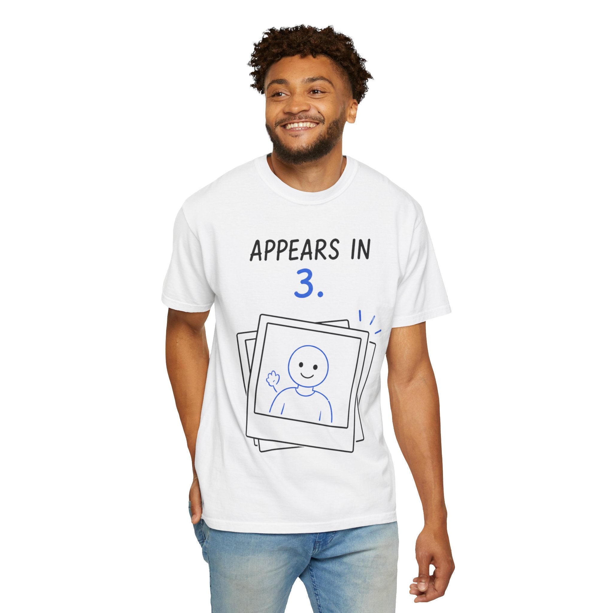 Appears In 3 T-Shirt — Funny Gamer/Streamer Photo Countdown Tee