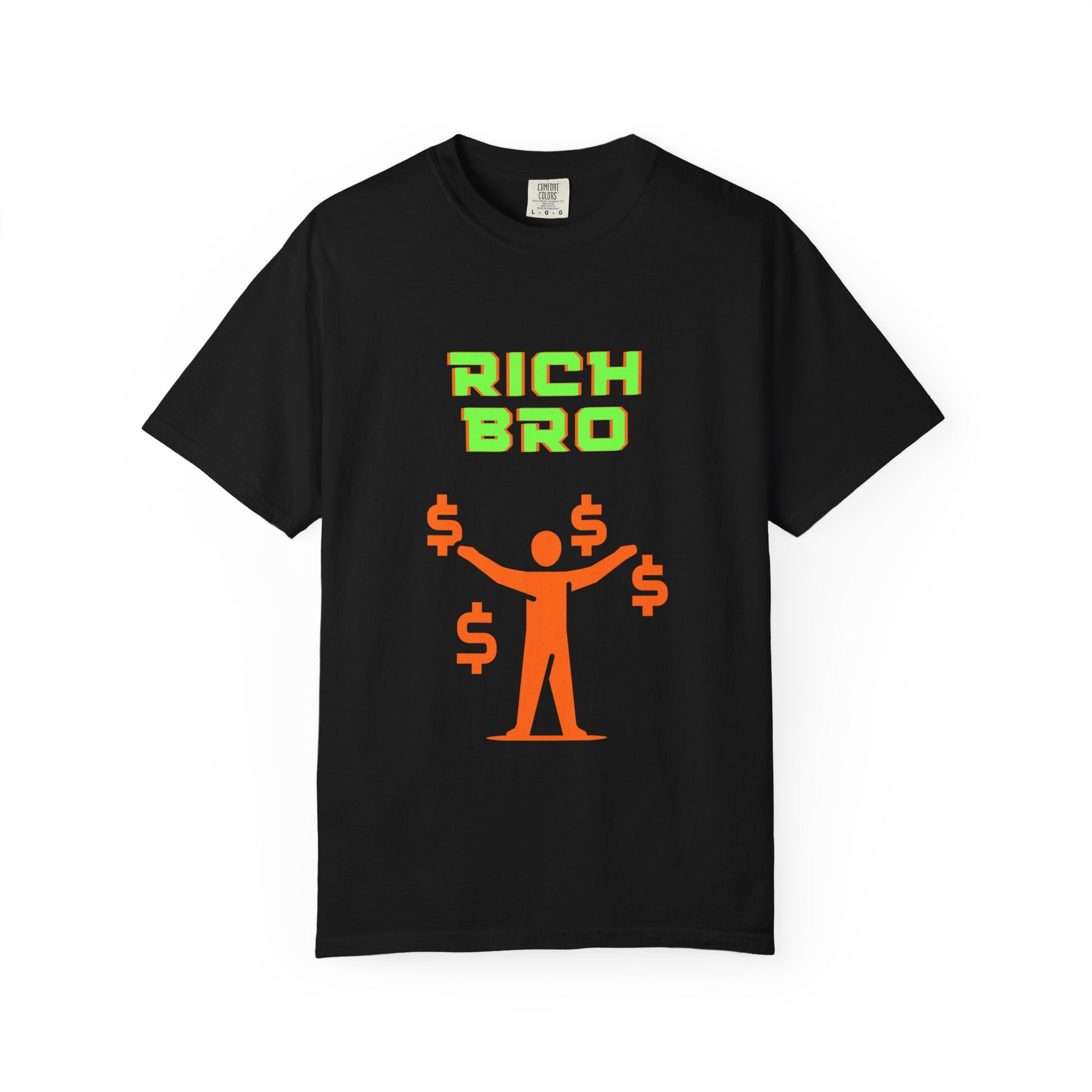 Rich Bro T-Shirt — Retro Neon Money Graphic Tee for Men & Women