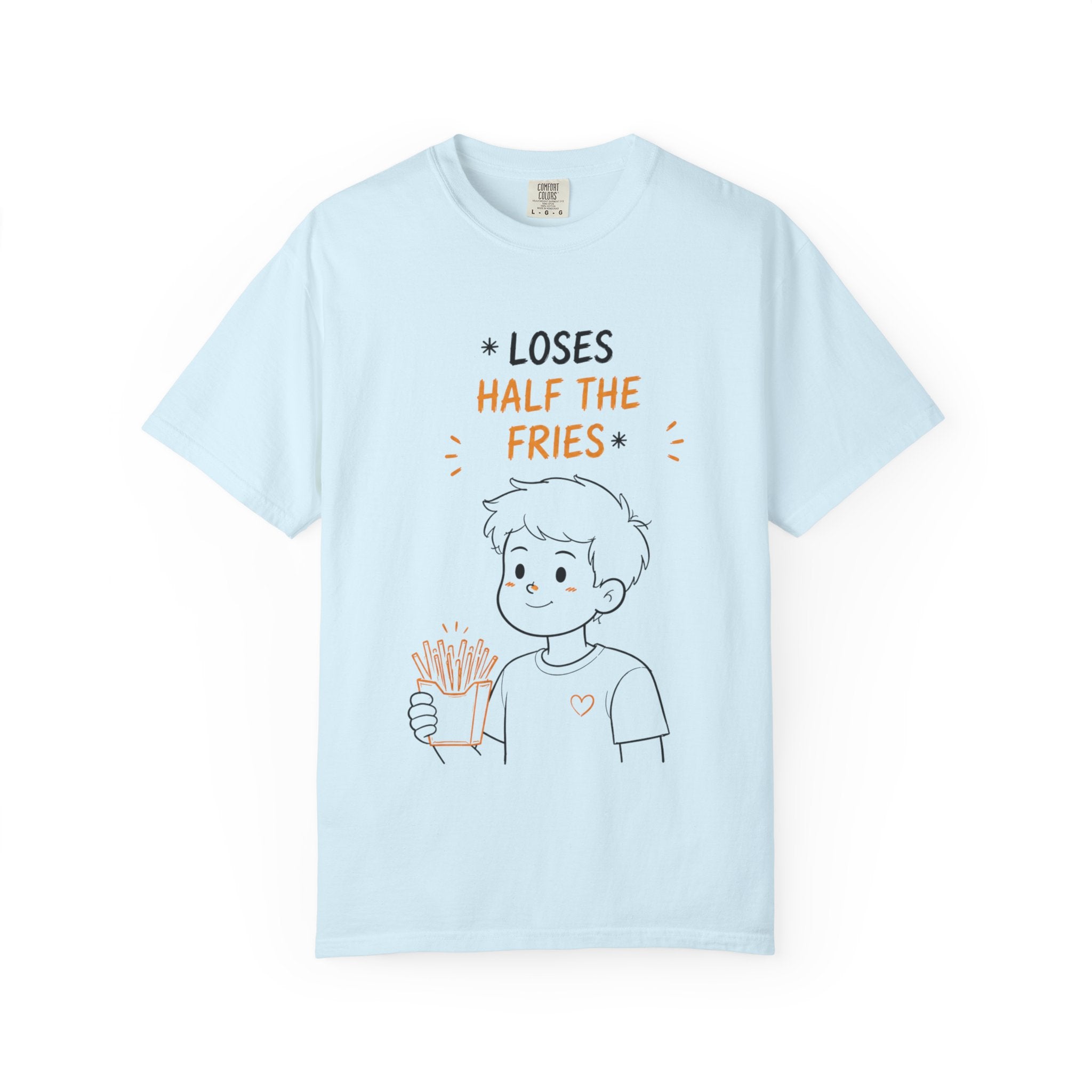 Loses Half the Fries T-Shirt — Cute Cartoon Boy Graphic Tee