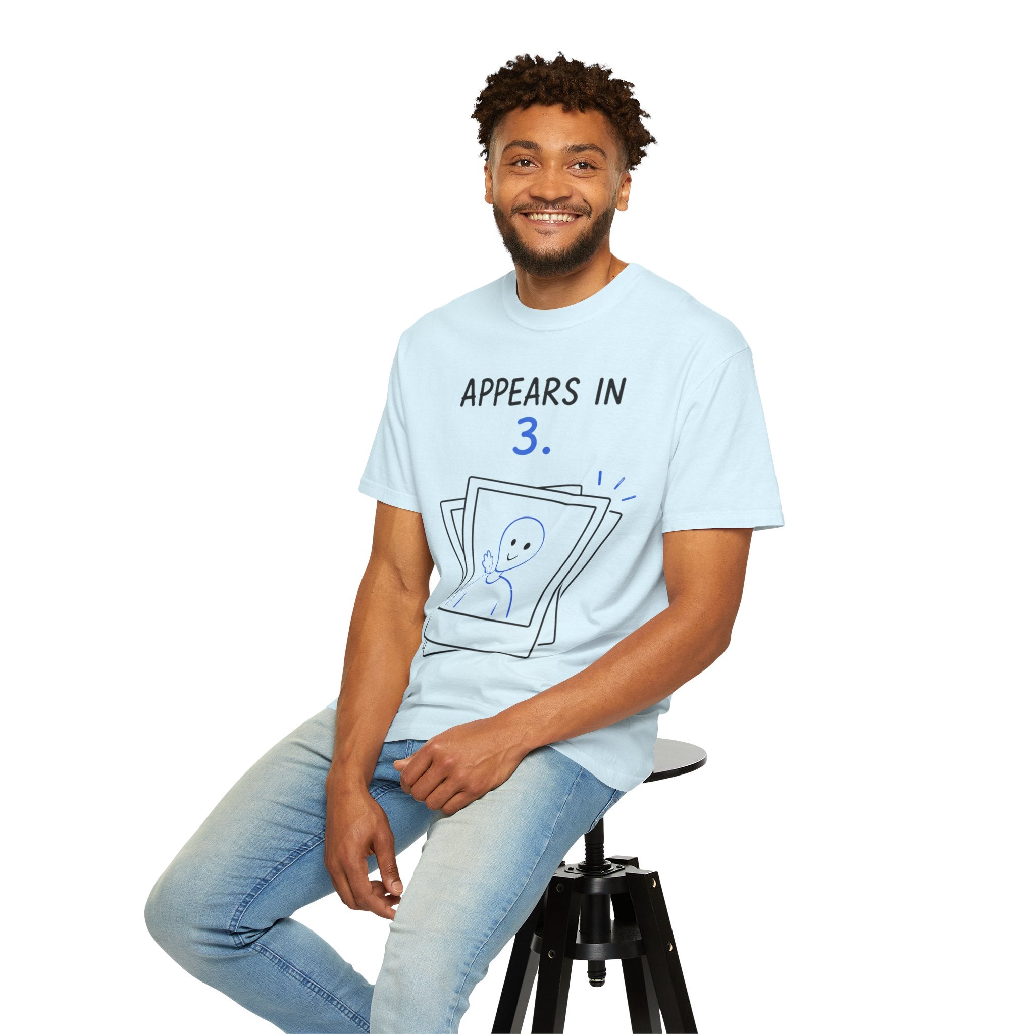Appears In 3 T-Shirt — Funny Gamer/Streamer Photo Countdown Tee