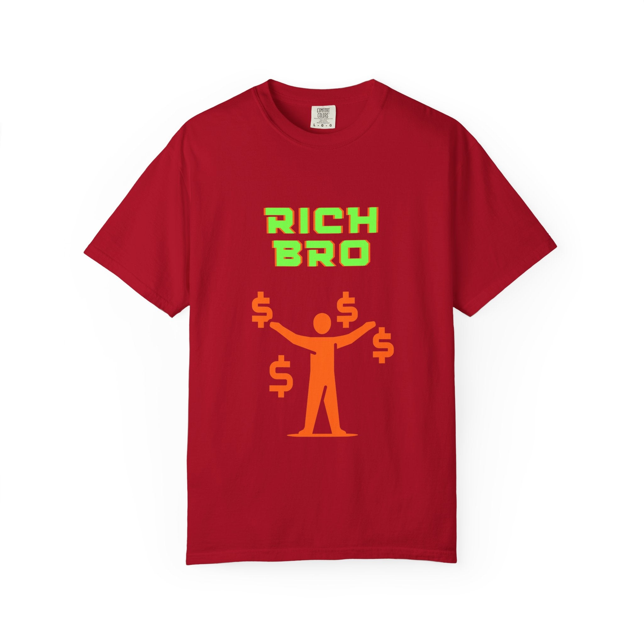 Rich Bro T-Shirt — Retro Neon Money Graphic Tee for Men & Women