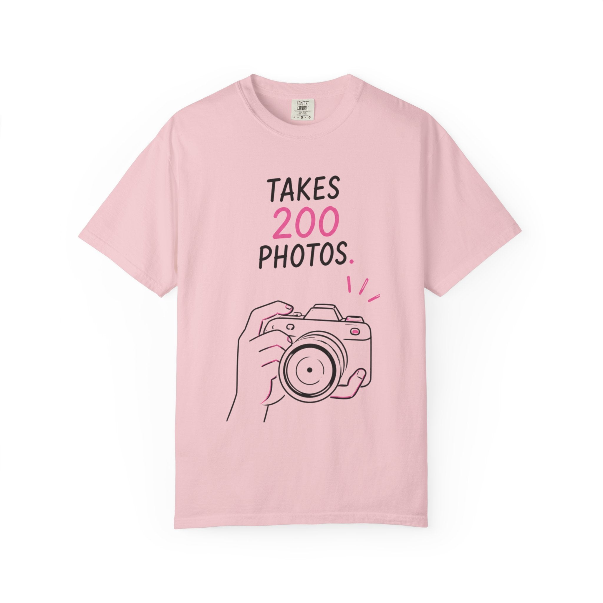 Takes 200 Photos T-Shirt — Camera Photographer Graphic Tee