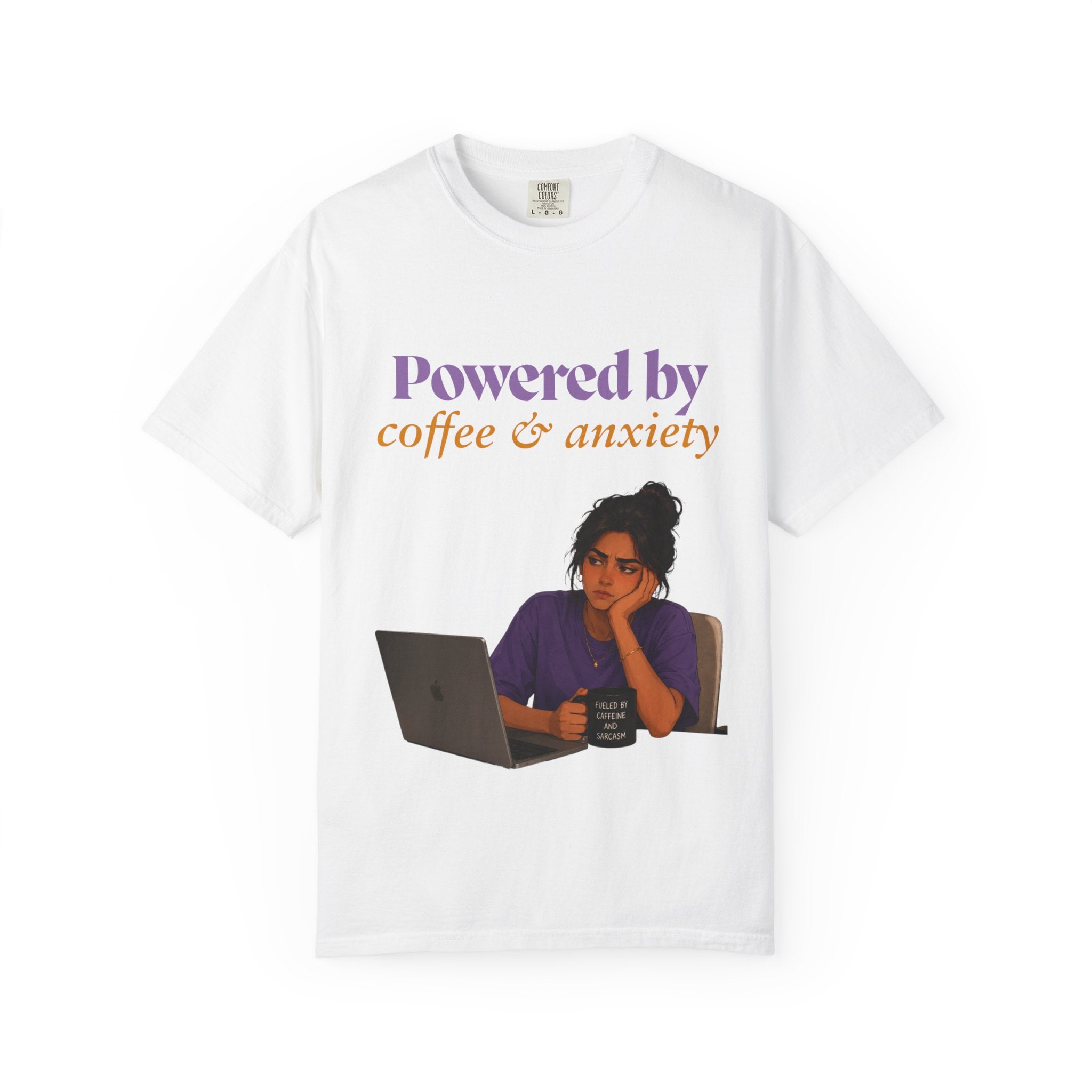 Powered by Coffee & Anxiety T-Shirt — Classic Fit Graphic Tee