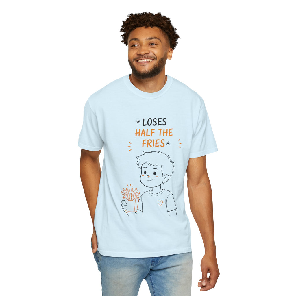 Loses Half the Fries T-Shirt — Cute Cartoon Boy Graphic Tee