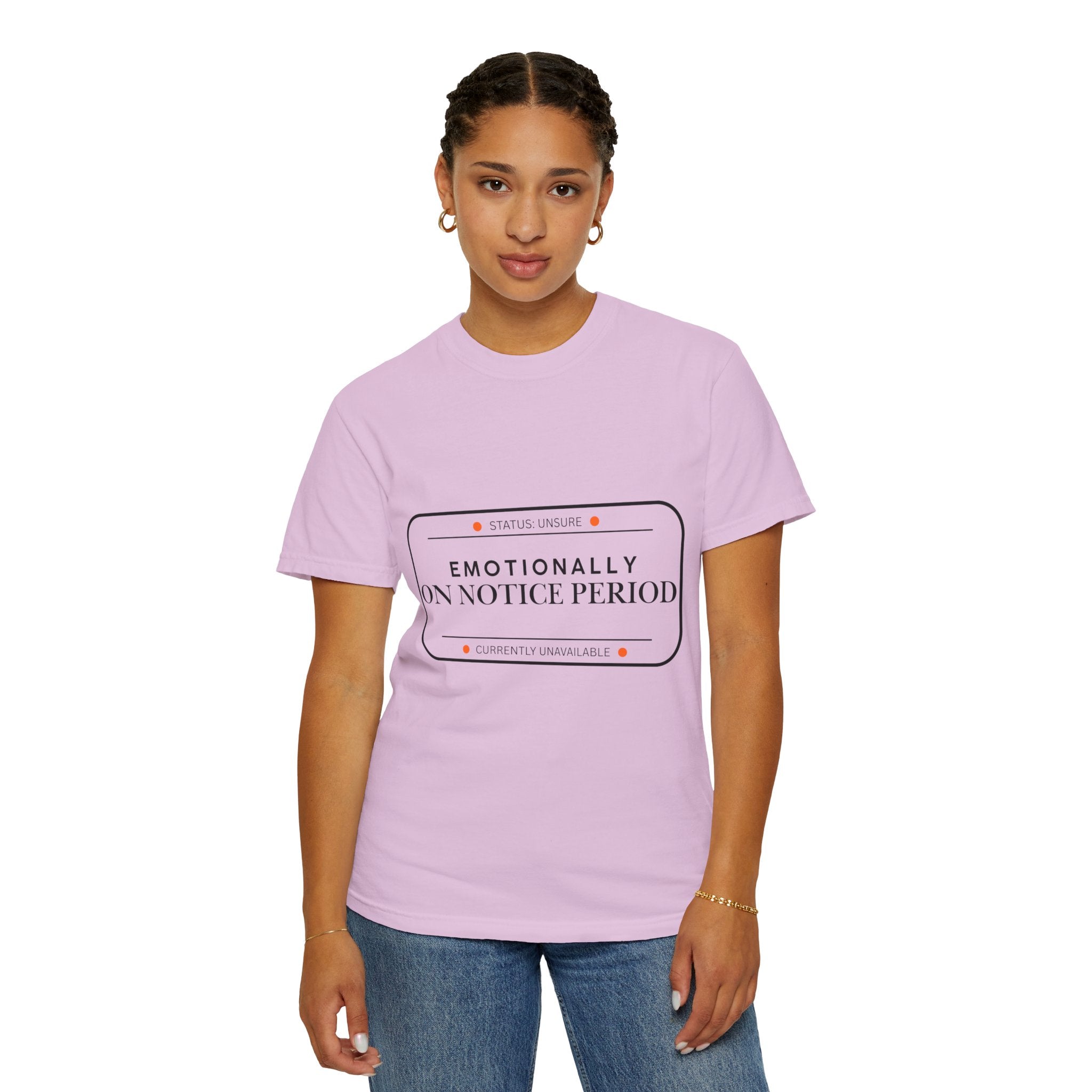 Emotionally On Notice Period T-Shirt — Garment-Dyed Office Humor Tee
