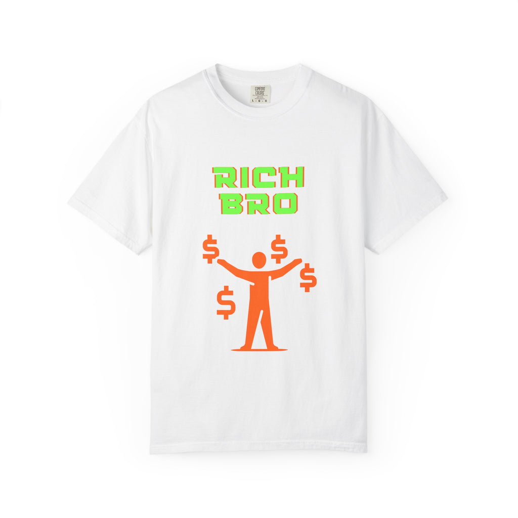 Rich Bro T-Shirt — Retro Neon Money Graphic Tee for Men & Women
