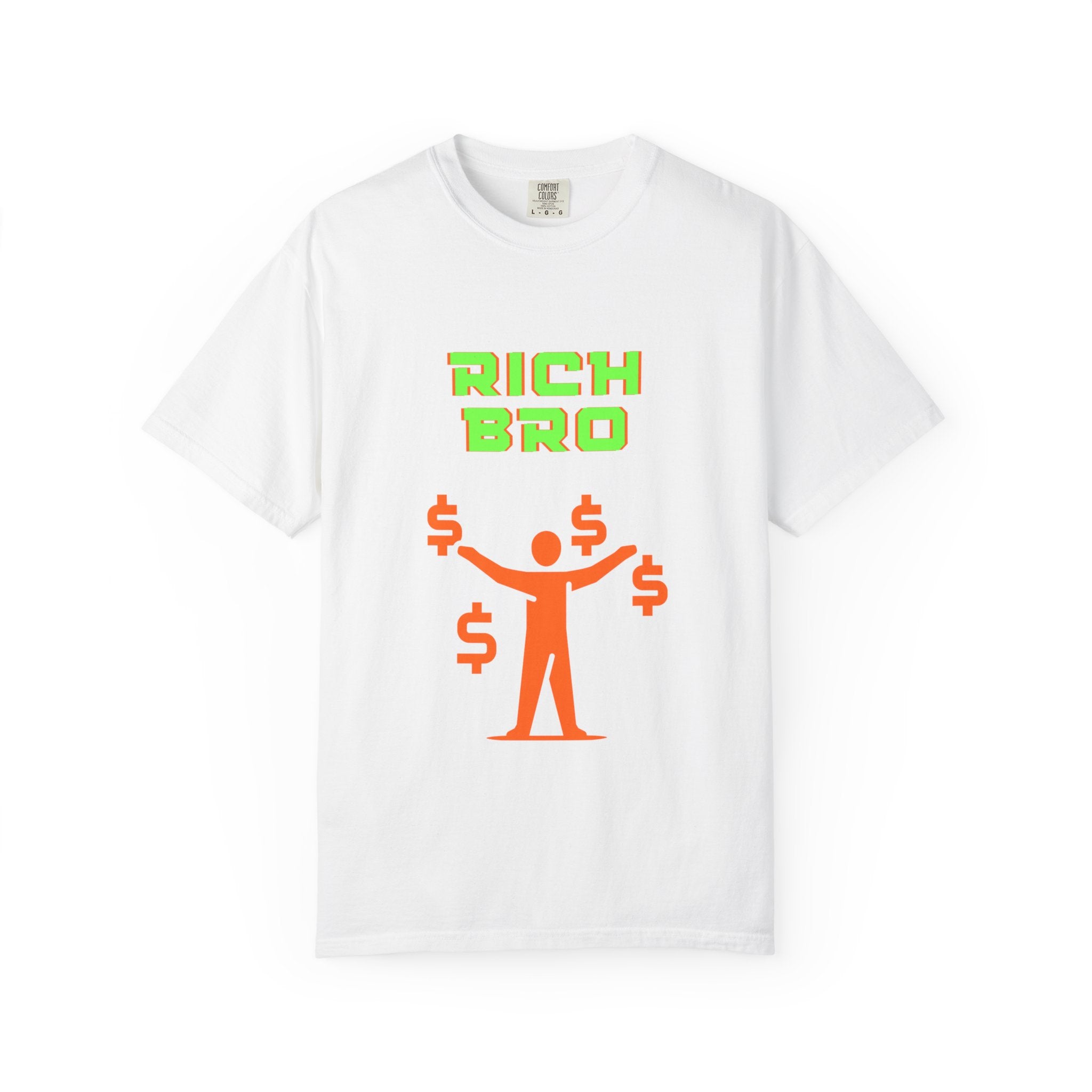 Rich Bro T-Shirt — Retro Neon Money Graphic Tee for Men & Women
