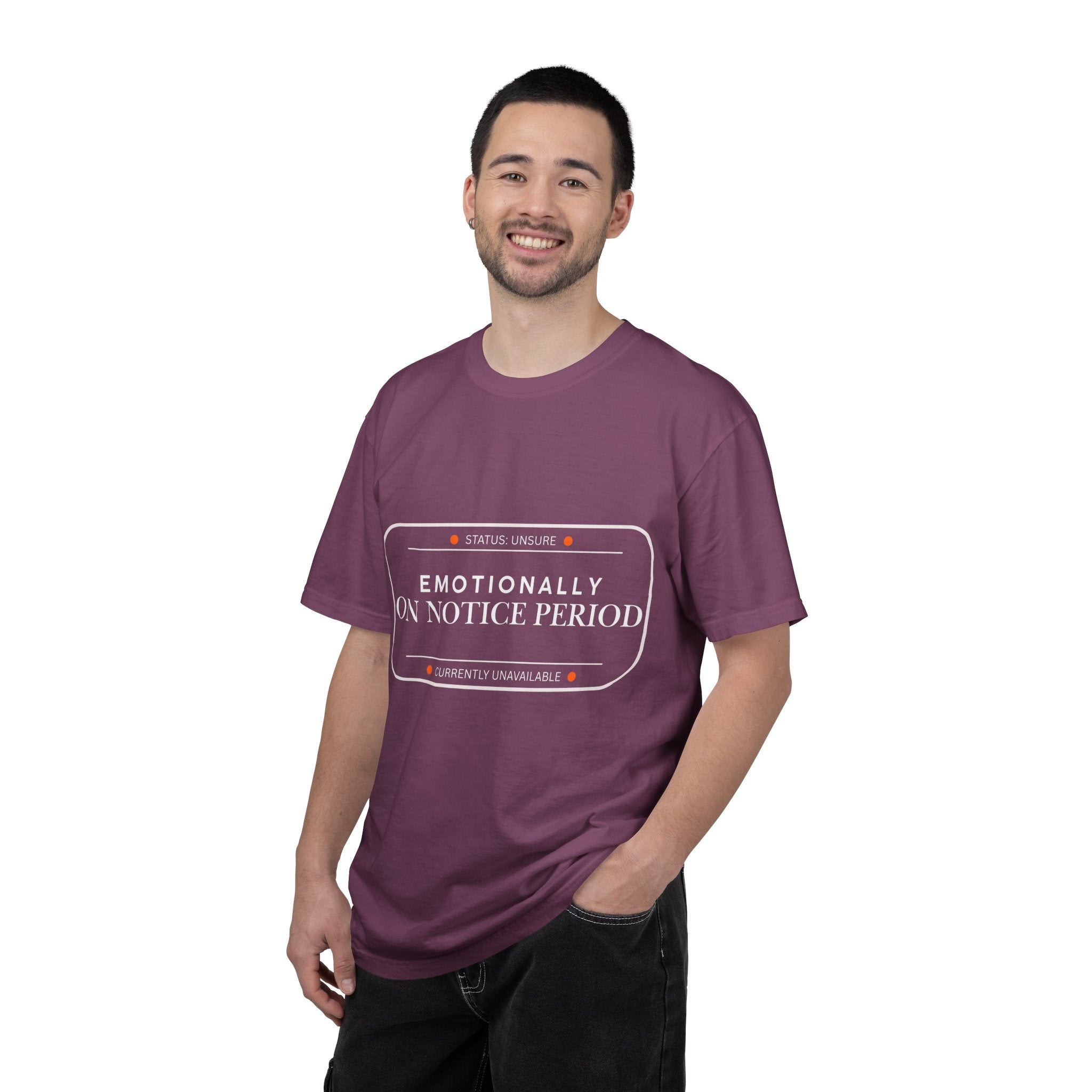 Emotionally On Notice Period T-Shirt — Relaxed Fit Statement Tee