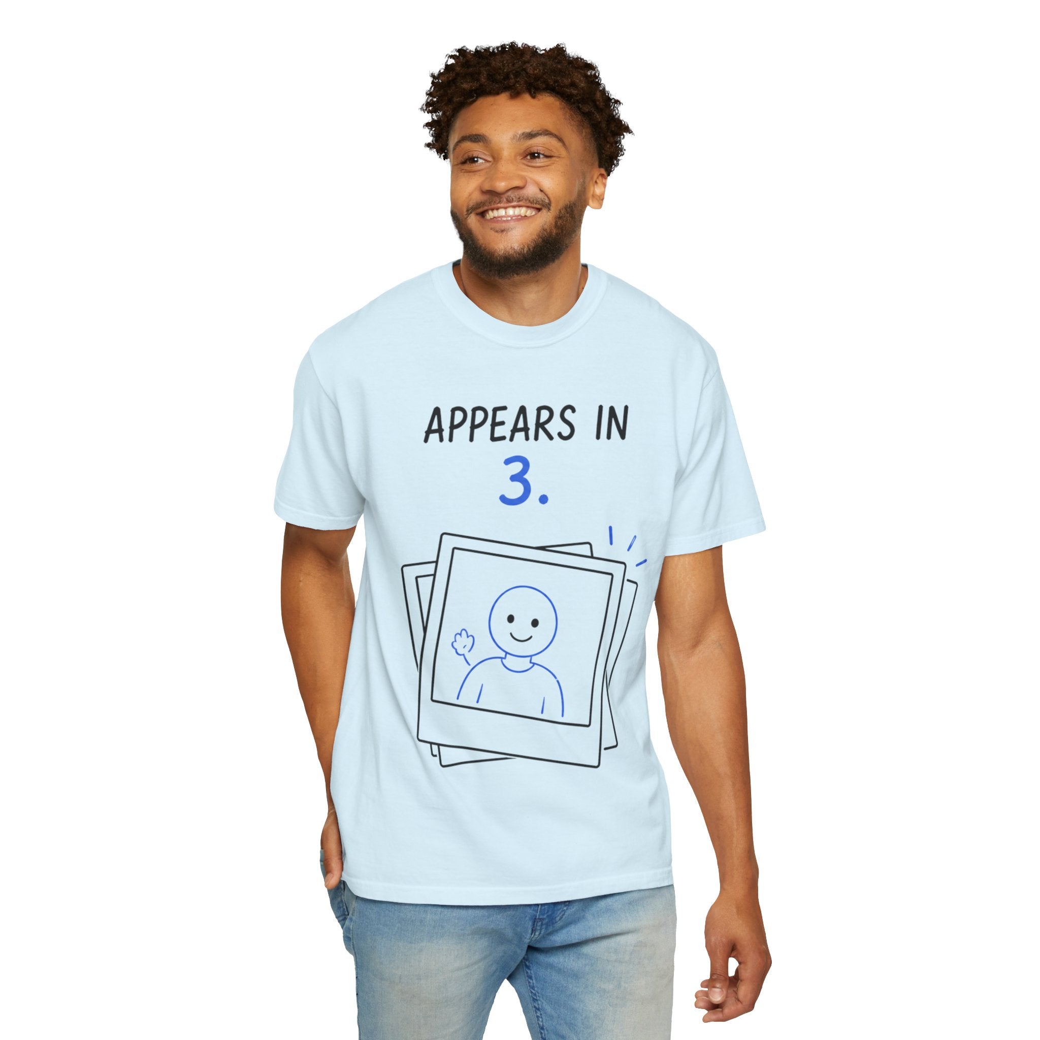 Appears In 3 T-Shirt — Funny Gamer/Streamer Photo Countdown Tee