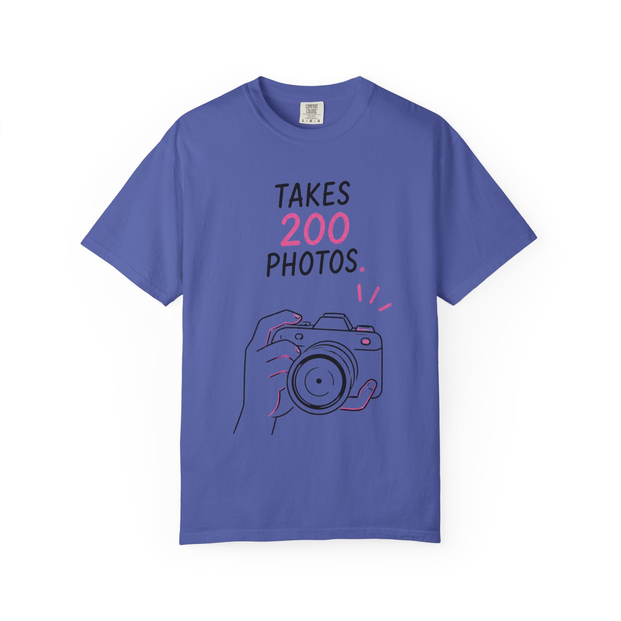 Takes 200 Photos T-Shirt — Camera Photographer Graphic Tee